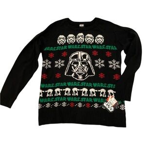 Star Wars Disney Darth Vader Black Christmas Sweater Size Medium could be Unisex